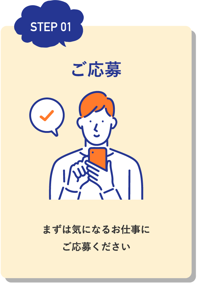 ご応募 / まずは気になるお仕事にご応募ください